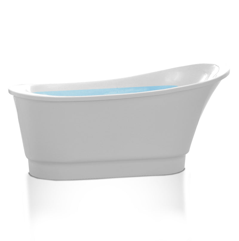 ANZZI Prima 67 in. Acrylic Flatbottom Non-Whirlpool Bathtub in White