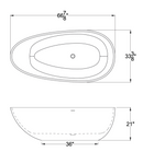 ANZZI Rossetto 5.6 ft. Solid Surface Center Drain Freestanding Bathtub in Matte White