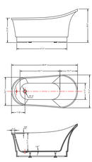 ANZZI Prima 67 in. Acrylic Flatbottom Non-Whirlpool Bathtub with Tugela Faucet and Talos 1.6 GPF Toilet