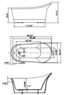ANZZI Prima 67 in. Acrylic Flatbottom Non-Whirlpool Bathtub in Red