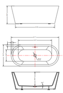 ANZZI Chand Series 5.58 ft. Freestanding Bathtub in White