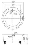 ANZZI Cantor Series 4.9 ft. Acrylic Clawfoot Non-Whirlpool Bathtub in White