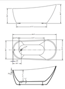 ANZZI Trend 67 in. Acrylic Flatbottom Non-Whirlpool Bathtub with Kame 2-piece 1.28 GPF Single Flush Toilet