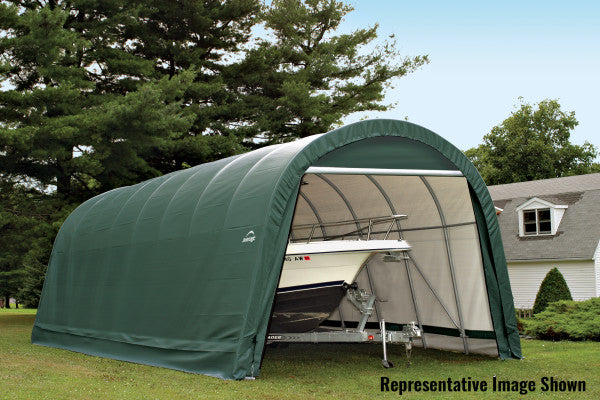 ShelterCoat 15 x 24 ft. Wind and Snow Rated Garage Round Green STD