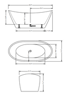 ANZZI Cross Series 5.58 ft. Freestanding Bathtub in White