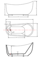 ANZZI Talyah 71 in. Acrylic Soaking Bathtub with Tugela Faucet and Cavalier 1.28 GPF Toilet