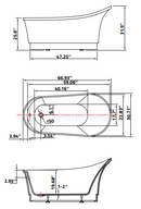 ANZZI Prima 67 in. Acrylic Flatbottom Non-Whirlpool Bathtub in White