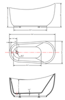 ANZZI Talyah 71 in. Acrylic Soaking Bathtub with Tugela Faucet and Cavalier 1.28 GPF Toilet