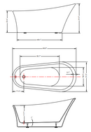 ANZZI Maple Series 5.58 ft. Freestanding Bathtub in White