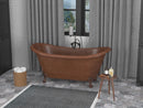 ANZZI Iida 66 in. Handmade Copper Double Slipper Clawfoot Non-Whirlpool Bathtub in Hammered Antique Copper
