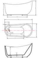 ANZZI Talyah 71 in. Acrylic Flatbottom Non-Whirlpool Bathtub in White with Kros Faucet in Polished Chrome