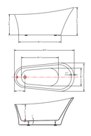 ANZZI Maple 67 in. Acrylic Soaking Bathtub with Cavalier 2-piece 1.28 GPF Single Flush Toilet