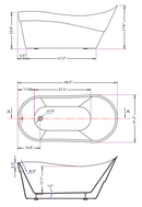 ANZZI Kahl 67 in. Acrylic Flatbottom Non-Whirlpool Bathtub with Havasu Faucet and Kame 1.28 GPF Toilet