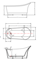 ANZZI Prima 67 in. Acrylic Soaking Bathtub with Havasu Faucet and Cavalier 1.28 GPF Toilet