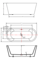 ANZZI Chand 67 in. Acrylic Flatbottom Non-Whirlpool Bathtub with Havasu Faucet and Kame 1.28 GPF Toilet