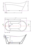 ANZZI Kahl 67 in. Acrylic Flatbottom Non-Whirlpool Bathtub in White with Tugela Faucet in Polished Chrome