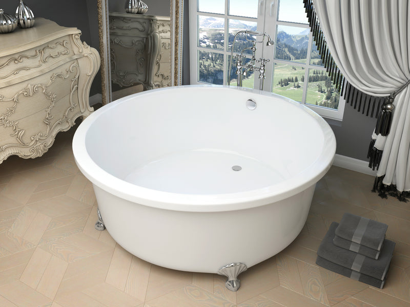 ANZZI Cantor Series 4.9 ft. Acrylic Clawfoot Non-Whirlpool Bathtub in White