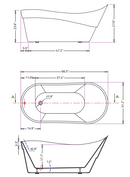 ANZZI Kahl 67 in. Acrylic Flatbottom Non-Whirlpool Bathtub with Talos 2-piece 1.6 GPF Single Flush Toilet