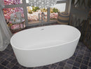 ANZZI Bellentin 5.1 ft. Solid Surface Center Drain Freestanding Bathtub in Matte White