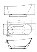 ANZZI Trend Series 5.58 ft. Freestanding Bathtub in White