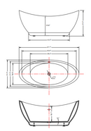 ANZZI Reginald 68 in. Acrylic Soaking Bathtub with Kros Faucet and Cavalier 1.28 GPF Toilet