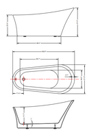 ANZII Maple 67 in. Acrylic Flatbottom Non-Whirlpool Bathtub in White with Havasu Faucet in Polished Chrome