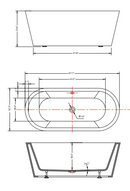 ANZZI Chand 67 in. Acrylic Flatbottom Non-Whirlpool Bathtub in White with Union Faucet in Polished Chrome