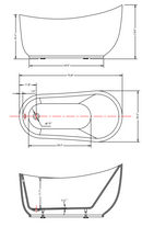 ANZZI Talyah 71 in. Acrylic Flatbottom Non-Whirlpool Bathtub with Kros Faucet and Talos 1.6 GPF Toilet