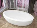 ANZZI Lusso 6.3 ft. Solid Surface Center Drain Freestanding Bathtub in Matte White