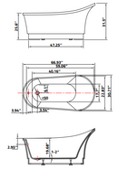 ANZZI Prima 67 in. Acrylic Flatbottom Non-Whirlpool Bathtub in Black