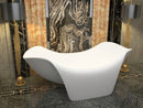 ANZZI Cielo 6.5 ft. Solid Surface Center Drain Freestanding Bathtub in Matte White