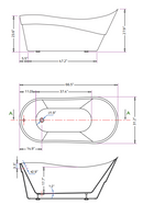 ANZZI Kahl Series 5.58 ft. Freestanding Bathtub in White