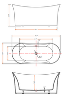 ANZZI Eft 67 in. Acrylic Flatbottom Non-Whirlpool Bathtub in White with Yosemite Faucet in Brushed Nickel