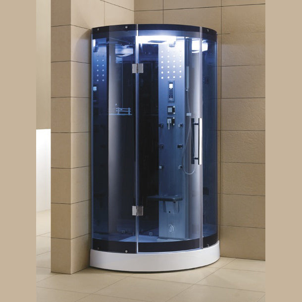 Mesa WS-302A, 1Person Corner Steam Shower-Blue Glass