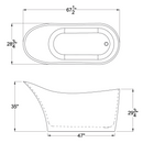 ANZZI Tuasavi 5.6 ft. Solid Surface Center Drain Freestanding Bathtub in Matte White