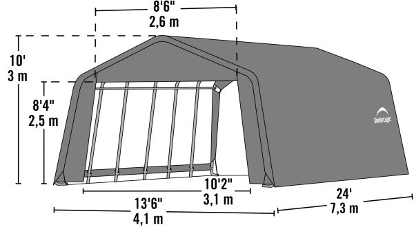 ShelterCoat 13 x 24 ft. Garage Peak Gray STD