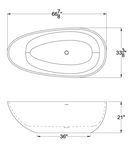 ANZZI Fiume 5.6 ft. Man-Made Stone Center Drain Freestanding Bathtub in Matte White