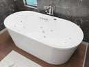 ANZZI Sofi 5.6 ft. Center Drain Whirlpool and Air Bath Tub in White