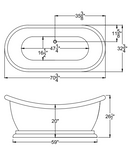 ANZZI Ruby 5.9 ft. Acrylic Flatbottom Non-Whirlpool Bathtub-White