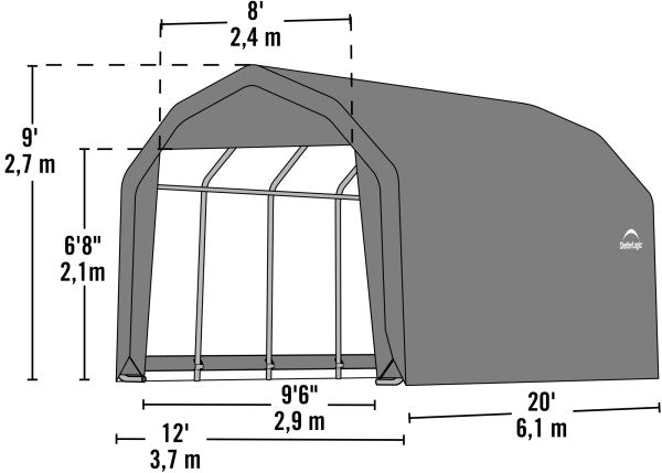 ShelterCoat 12 x 20 ft. Garage Barn Gray STD