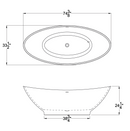 ANZZI Ala 6.2 ft. Solid Surface Center Drain Freestanding Bathtub in Matte White