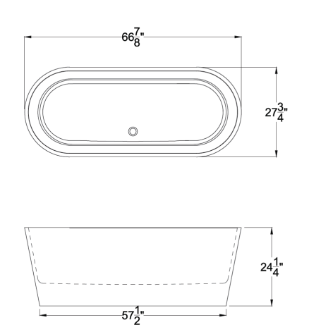ANZZI Kosima 5.6 ft. Solid Surface Center Drain Freestanding Bathtub in Matte White