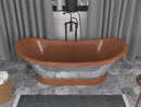 ANZZI Banten 68 in. Handmade Copper Double Slipper Flatbottom Non-Whirlpool Bathtub in Polished Antique Copper