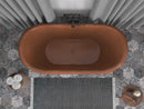 ANZZI Banten 68 in. Handmade Copper Double Slipper Flatbottom Non-Whirlpool Bathtub in Polished Antique Copper