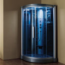 Mesa 801L, 1Person Corner Steam Shower-Blue Glass
