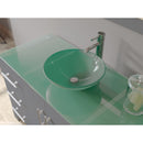Cambridge Plumbing 48 Inch Gray Wood and Glass Vessel Sink Vanity Set