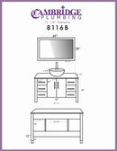 Cambridge Plumbing 48 Inch Gray Wood and Glass Vessel Sink Vanity Set