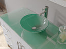 Cambridge Plumbing 48 Inch White Wood and Glass Vessel Sink Vanity Set