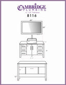 Cambridge Plumbing 48 Inch Espresso Wood and Porcelain Vessel Sink Vanity Set