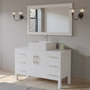 Cambridge Plumbing 48 Inch White Wood and Porcelain Vessel Sink Vanity Set